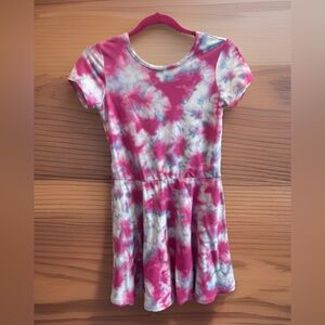 PixieLane Pink, Blue and White Tie-Dyed Dress